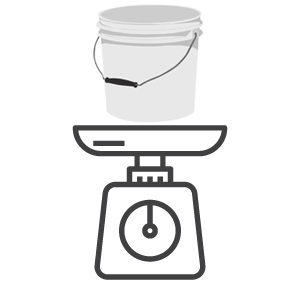 Peso de la cubeta 222grs
